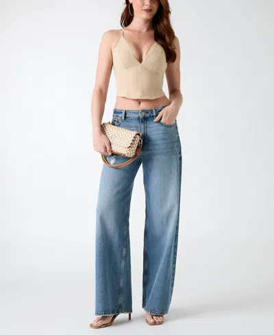 Guess Women's Wendy Sleeveless Crop Top In Brown