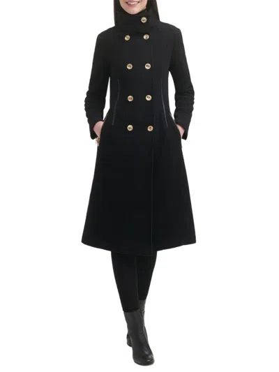 Guess Women's Wool Blend Trench Coat In Black