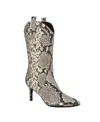 Guess Women's Wurlie Western Stiletto Heeled Slip-on Booties In Black,white Snake