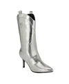 Guess Women's Wurlie Western Stiletto Heeled Slip-on Booties In Silver Snake