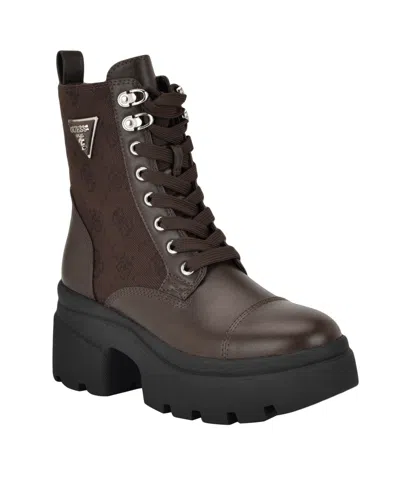 GUESS WOMEN'S YARINI PLATFORM LUG COMBAT BOOTS