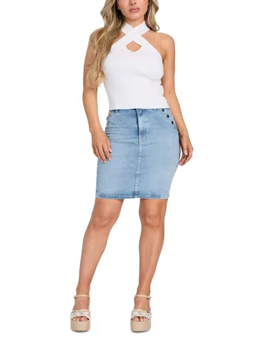 Guess Women's Yolanda High-rise Denim Skirt In Rt Waters