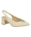 Guess Women's Zanda Slingback Block Heel Pumps In Cream,ivory