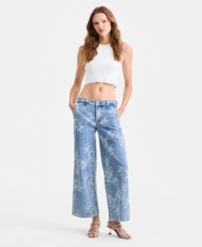 Guess Women's Zoya Wide-leg Crop Jeans In Blue