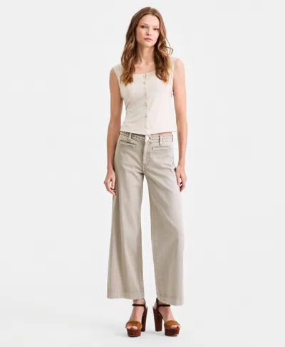 Guess Women's Zoya Wide-leg Crop Jeans In Gray
