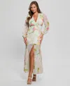 Guess Women'e Talia Tropical-print Front-slit Maxi Dress