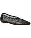 Guess Womens Aylora Triangle Logo Woven Mesh Ballet Flats In Black