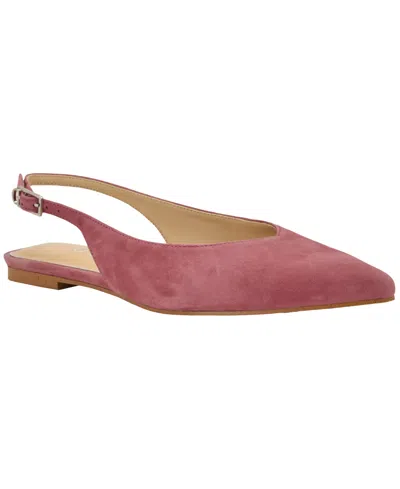 Guess Womens Dorazio Pointed Toe Slingback Flats In Pink