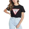 Guess Classic Fit Logo Graphic Tee In Black