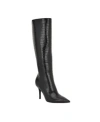 Guess Womens Gressa Tall Pointed Toe Stiletto Boots Regular Wide Calf In Black