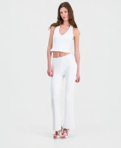 Guess Womens Joey Textured Halter Top Joey Textured Knit Pull On Pants In Jet Black A996