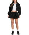 Guess Womens Nina Zip Front Cropped Jacket Balloon Mini Skirt