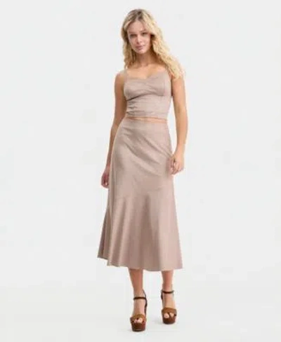 Guess Womens Nunzia Corset Top Nunzia Midi Skirt In Neutral