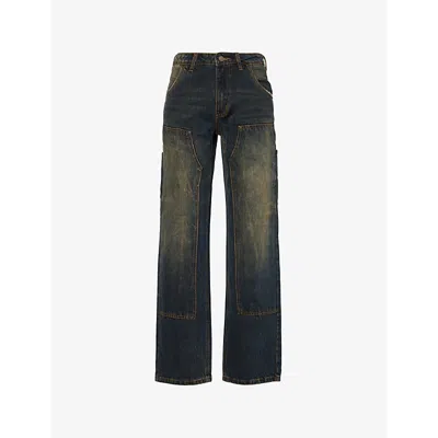 Guess Womens  Originals Carpenter Wide-leg Denim Jeans In Original Sanded