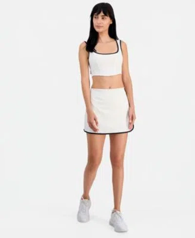 Guess Womens Sarah Fix Cup Top Mini Tennis Skirt In White
