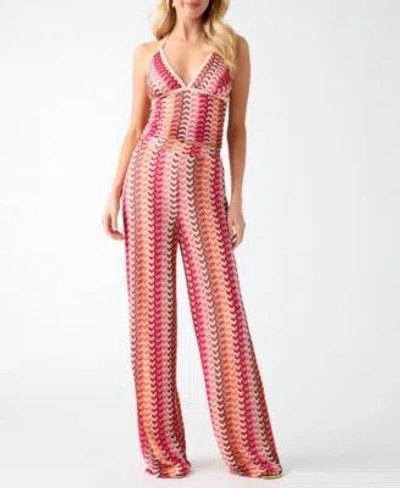 Guess Womens Sleeveless Halter V Neck Knit Top Gianna High Rise Knit Fit Flare Pants In Multi