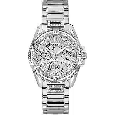 Pre-owned Guess Womens Wristwatch  Queen Gw0464l1 Multifunction Stainless Steel