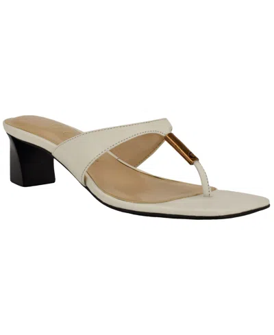 Guess Womens Yaiza Leather Thong Block Heel City Sandals In Multi