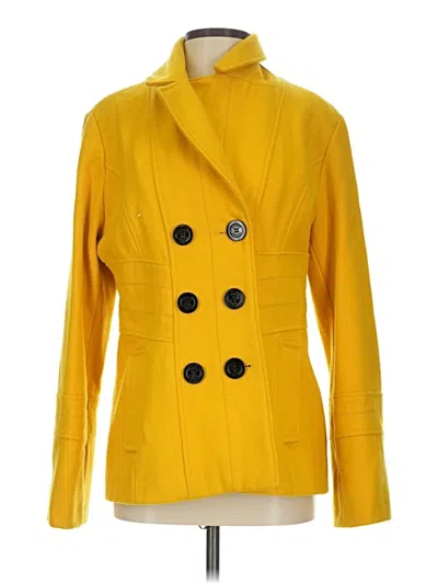 Pre-owned Guess Wool Blazer Jacket In Yellow