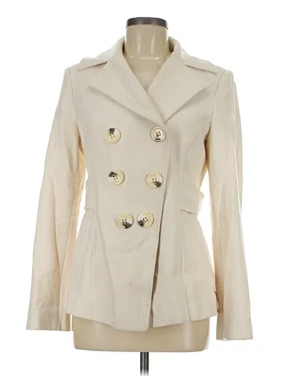 Pre-owned Guess Wool Coat In White