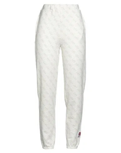 Guess X Brandalised Woman Pants Off White Size M Cotton, Polyester, Elastane
