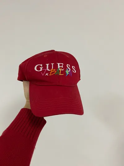 Pre-owned Guess X J Balvin Guess & J Balvin Cap Vintage Luxury Y2k Style In Red