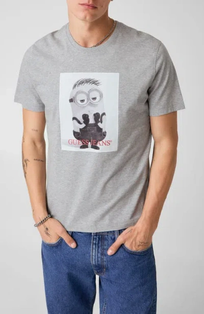 Guess X Minions Photo Cotton Graphic T-shirt In Gray