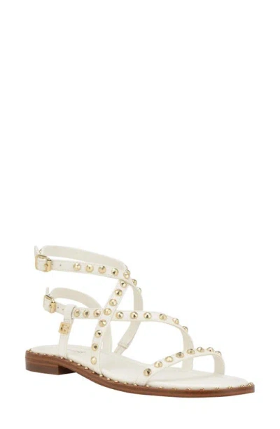 Guess Yamara Studded Gladiator Sandal In White 140