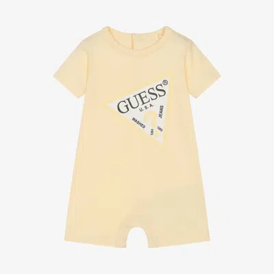 Guess Yellow Cotton Jersey Baby Shortie