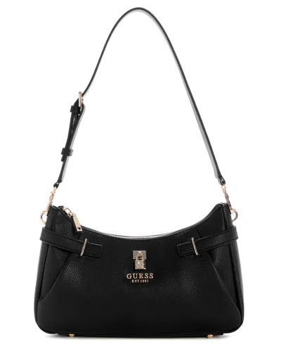 Guess Yesba Adjustable Large Shoulder Bag In Black