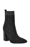Guess Yonel Monogram Sock Bootie In Black