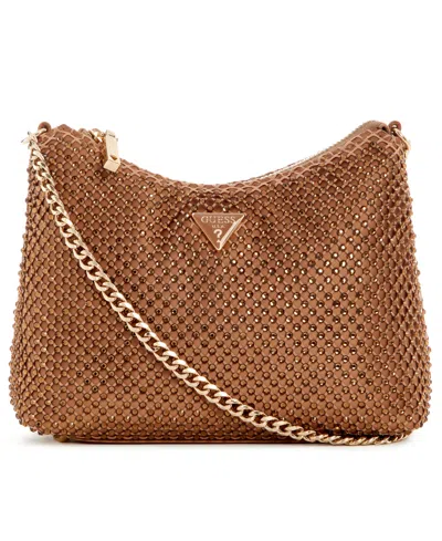 Guess Zalina Top Zip Shoulder Bag In Brown