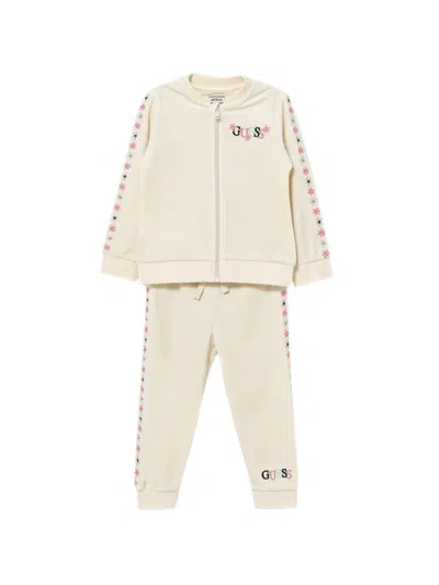 Guess Babies' Zip Floral Tracksuit In Neutral