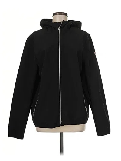 Pre-owned Guess Zip Up Hoodie In Black