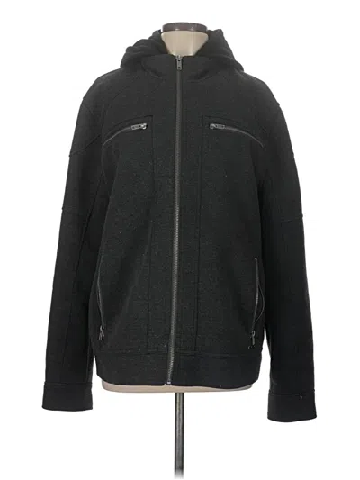 Pre-owned Guess Zip Up Hoodie In Gray