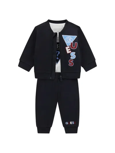 Guess Babies' Zip-up Tracksuit Set In Black