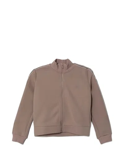 Guess Kids' Zipped Sweater In Brown