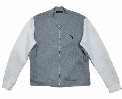 Pre-owned Guess Zipper Zipper Jacket In White/grey
