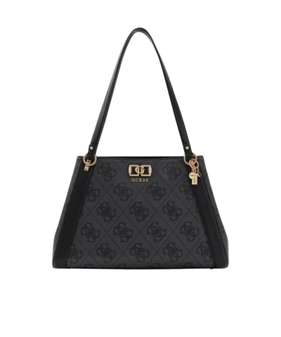 Guess Zippered Shoulder Bag In Black