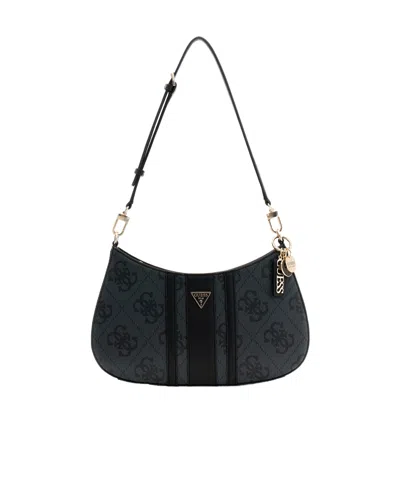 Guess Zippered Shoulder Bag In Black