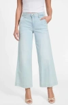 Guess Zoya Crop Wide Leg Jeans In Blue