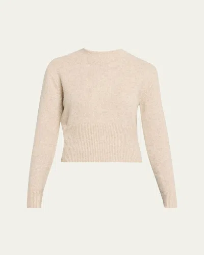 Guest In Residence Alina Crewneck Cashmere-silk Sweater In Neutral