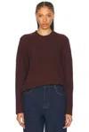 Guest In Residence All Day Crew Cashmere Sweater In Plum