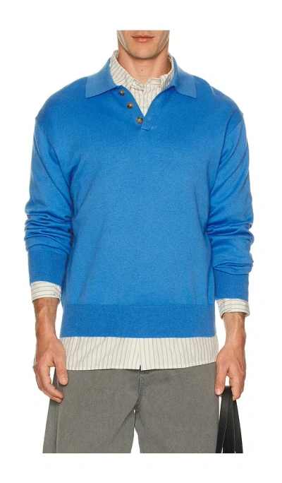 Guest In Residence Allday Cotton Cashmere Polo In Blue