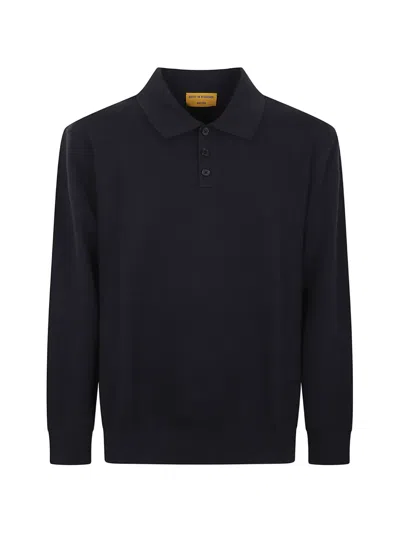 Guest In Residence Allday Long-sleeved Polo Sweater In Blue