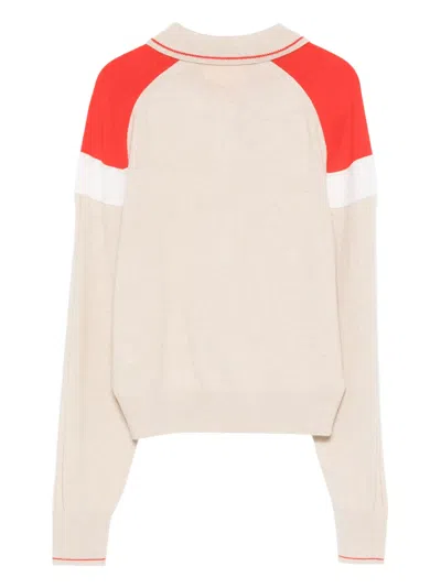 Guest In Residence Alpine Collegiate Cashmere Polo Top In Neutral