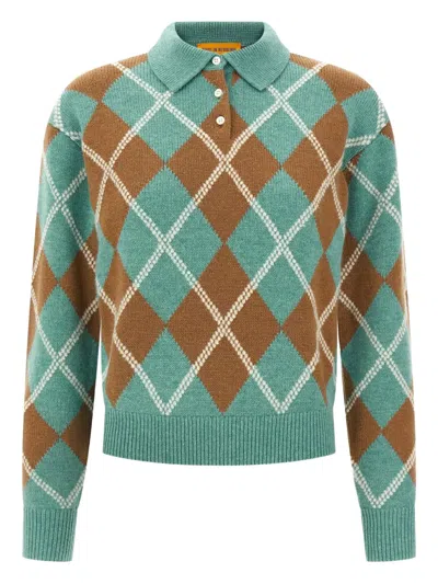 GUEST IN RESIDENCE ARGYLE-PATTERN WOOL-CASHMERE POLO SHIRT