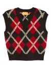 Guest In Residence Argyle Sleeveless Vest In Multi