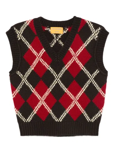 Guest In Residence Argyle Sleeveless Vest In Multi
