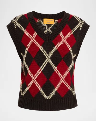 GUEST IN RESIDENCE ARGYLE WOOL-CASHMERE SWEATER VEST